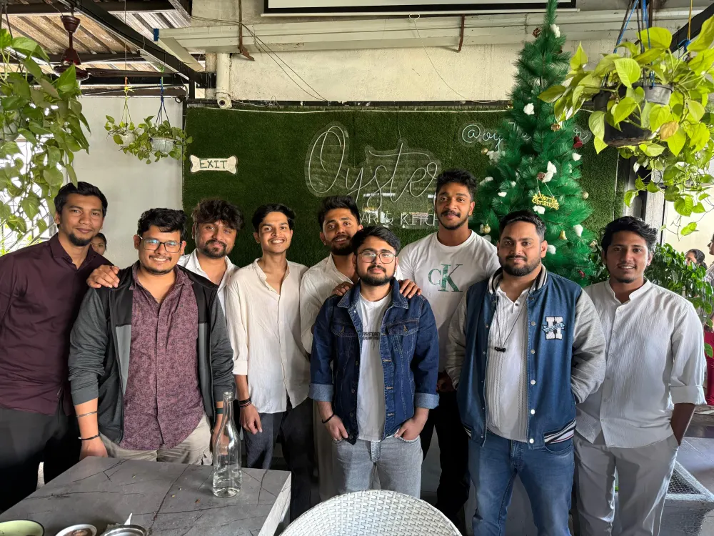 A group of Zethic engineers at a café outing
