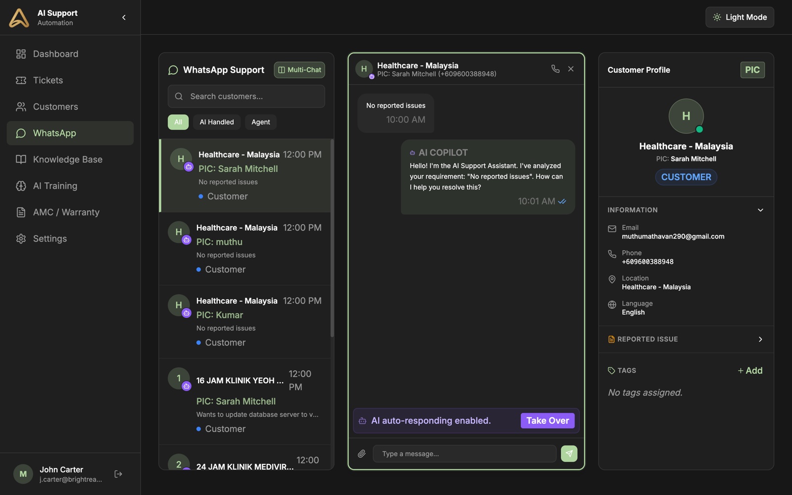 WhatsApp, email and web in one thread